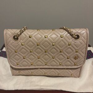 Tory Burch Leather Fleming small stud Convertible bag —like new condition